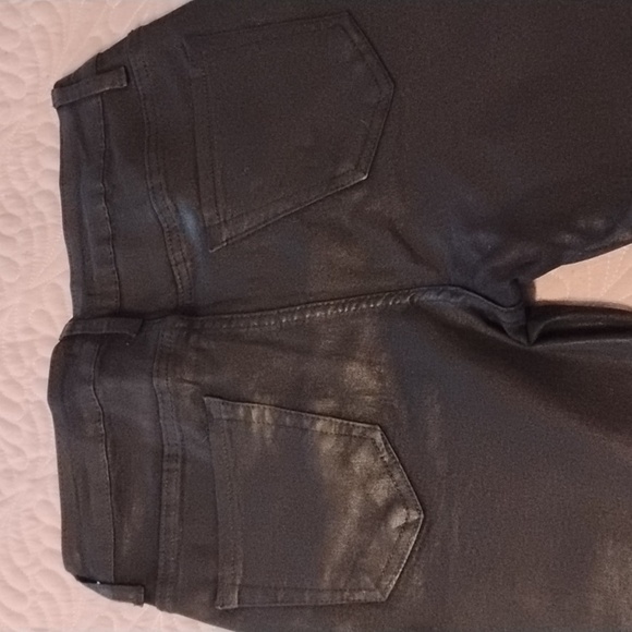 Fashion Nova Junior Blk Faux Leather Double Zip Closure Pockets Pants, Size 9 - Picture 6 of 10